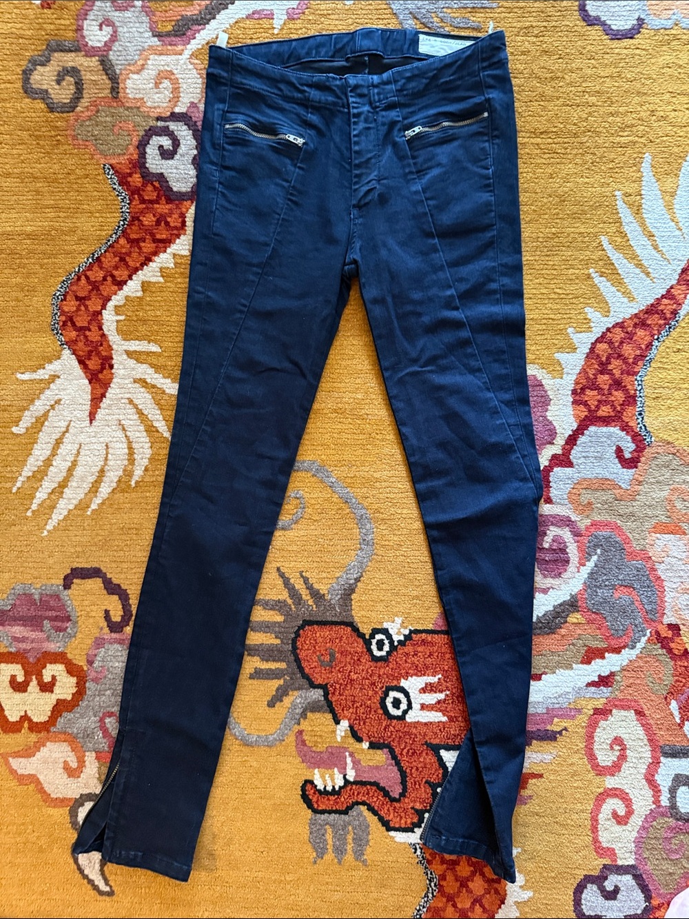 rag & bone Dark Navy Denim Jeans Waistband Label 28 runs tight!